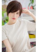 前下がりモーブカラー小顔アシンメトリーミニボブ束感ショートa1
