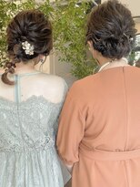 ヘアーアイスカルテット(HAIR ICI QUARTET) ヘアセット　結婚式　ねじねじアレンジ　シニヨン