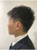 ビジネスヘアー ツーブロック アップバング