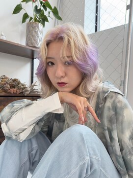 ティアム 渋谷店(Tiam shibuya) 黒髪/前髪パーマ/グレーベージュ/レイヤーロング/ダブルカラー