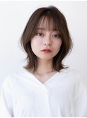 大人かわいい前髪セシルカットココアブラウンフリンジウェーブ