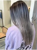 ホワイトベージュ_ハイトーン_バレイヤージュ_エクステ