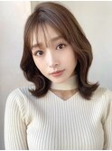 シースルーぱっつん前髪シャギーレイヤーロング韓国ヘア