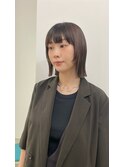 くびれヘアマッシュウルフミディアムショート50代髪型