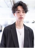 ツイストパーマ七三オールバックマッシュウルフスリークショート