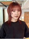 【徳岡】オレンジヘア　暖色ヘア　モードヘア　ハッシュカット