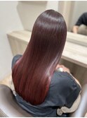 30代40代50代/艶髪ストレート/髪質改善/ローズブラウン