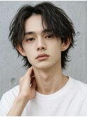 韓国風マッシュメンズカットニュアンスパーマダウンパーマ