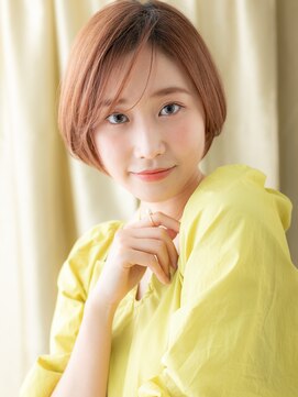 カバーヘア 上尾西口店(COVER HAIR) ペールオレンジひし形小顔マッシュショートボブX上尾20代30代