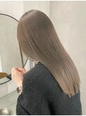 小顔黒髪オリーブグレーココアベージュボブ髪質改善ブリーチ新宿