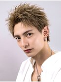 ベリショスパイキーショートべリーショートアップバングメンズ
