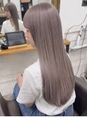 艶サラストレート×グレージュ前髪