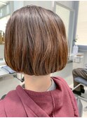 ワンカールパーマ、シルキーボブ、前下がり