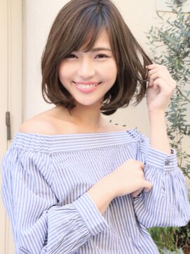 ロエナ(ROENA) 大人かわいいひし形フリンジウェーブココアブラウン厚長めバング