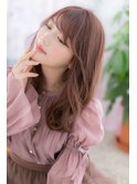 くすみピンクブラウン☆斜めバング外国人風ラブロングa