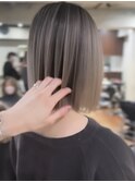 バレイヤージュハイライトグラデーションカラー白髪ぼかし