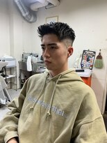 メリケンバーバーショップ フクオカ(MERICAN BARBERSHOP FUK)&nbsp;ハイライトマッシュパーマウルフアッシュブラック