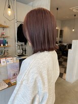 シェル 津山の手店(shel)&nbsp;ピンクベージュ　縮毛矯正　髪質改善　艶カラー　ダブルカラー