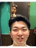 メンズ七三分け　ニュアンスパーマ　丸の内　大手町　