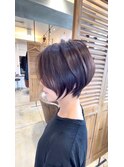 ひし形シルエット大人ボブ小顔ショートカット