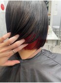 ボブインナーカラーレッド