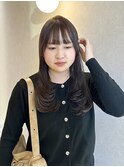 ［rena］顔まわりレイヤー×マロングレージュ