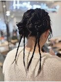 アシメなシニヨンヘアセット