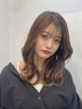 ファルベ(Farbe) くびれ アプリコットオレンジ 夏のヘアアレンジハイライトカラー