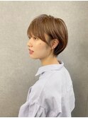 【奥山敬大】キレイにまとまる大人ショート/カーキベージュ