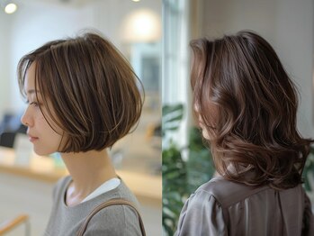 ナックアベノ(knack abeno)の写真/暗めの髪色でも美しい透明感を叶え、髪の再生ケアでみずみずしい質感に♪大人女性のグレイカラーもお任せ◎