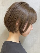 エリマ 横浜西口(elima)&nbsp;横浜白髪染めショートボブヘーゼルブラウンココアブラウンカラー