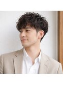 大人メンズツーブロックニュアンスパーマ 20代 30代 40代 50代