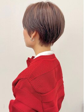 モリオ(morio) ハートフェルトピンクマッシュショート丸みショートハイライト