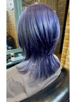 モナン 海老名(Monan) ブルーラベンダー ブルーパープル ウルフカット