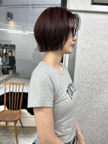 ピア ヤクイン(Pia Yakuin) 暖色カラー×前髪なしパツッと顎下ボブ 福岡 薬院