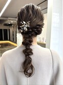 結婚式、２次会ヘア♪ゆるふわ編みおろし