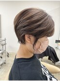 ミディアムヘアグレージュカラーハイライトカラー白髪ぼかし
