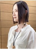 切りっぱなしナチュラルボブ