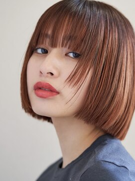 ミンクス渋谷スマートサロン(MINX shibuya smart salon) エアリーロング 美髪 ピンクブラウン 切りっぱなしボブ