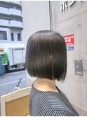 ツヤ黒髪＋シンプルボブ