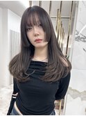 レイヤーカット/フェイスレイヤー/グレージュ/くすみベージュ