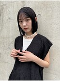 ◎切りっぱなしボブ縮毛矯正ショートボブストレートパーマ