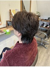 ペアツリー(Pear tree) フェザーパーマ×ダークグレージュ