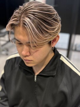 アンサー 渋谷(ANSWER) メンズバレイヤージュカラーハイライトカラーセンターパート韓国