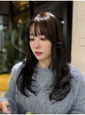 グレーブラック　ハッシュカット　韓国ヘア