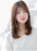 ■くすみベージュ前下がり姫カットレイヤー401-2上尾30代40代