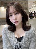 チャコールグレー くびれヘア 顔まわりカット【肥田亜沙美】