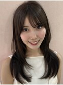 レイヤーカット/レイヤー/顔周り/ミディアム/オリーブグレージュ