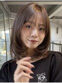 【大人可愛い】内巻きミディx小顔レイヤー
