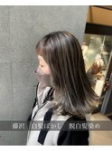 白髪ぼかし脱白髪染め地毛ハイライト40代50代